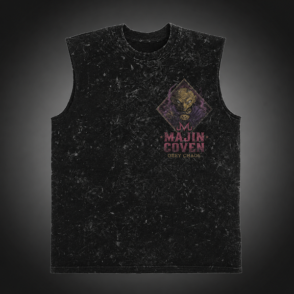 Washed black tank top with Majin Buu & Babidi Dragon Ball Majin Coven graphic – photo 2