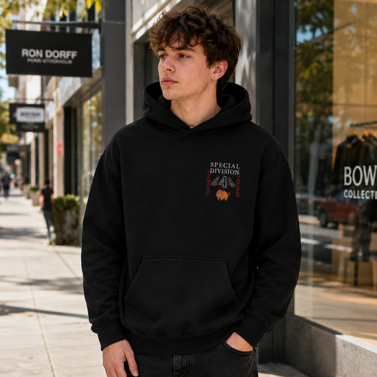 Black hoodie with Makima, Pochita Chainsaw Man Makima Portrait graphic – photo 4