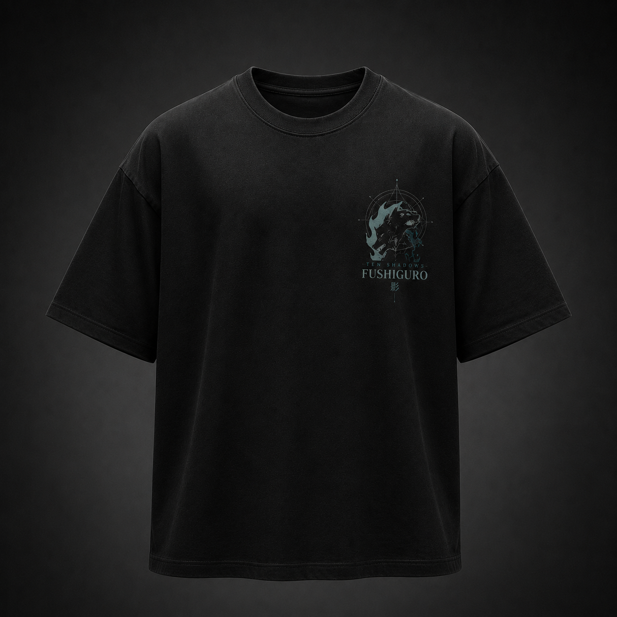 Black t-shirt with Megumi Fushiguro Jujutsu Kaisen Ten Shadows Technique graphic – photo 2