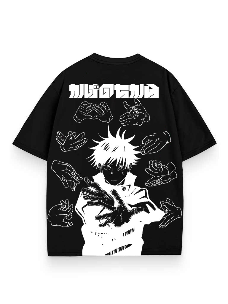 Black t-shirt with Gojo Satoru Jujutsu Kaisen Ten Shadows graphic – photo 1