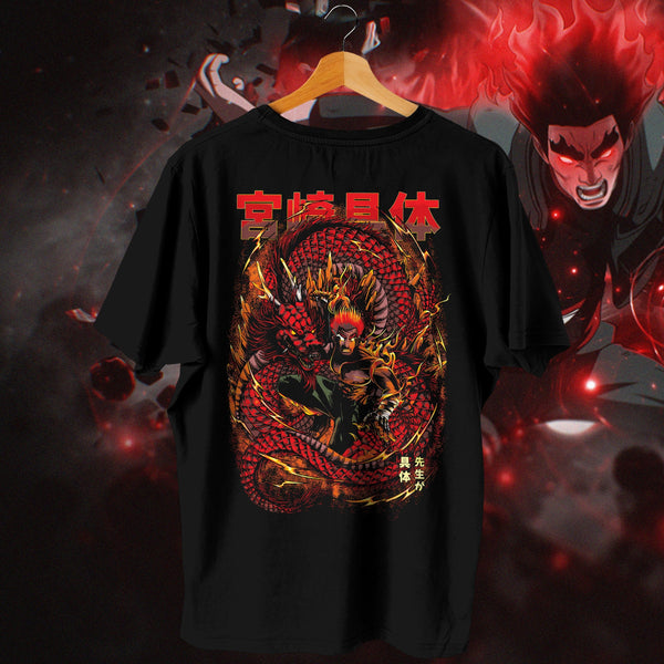 Might Guy Flame Silhouette Classic - Naruto Oversized Tee