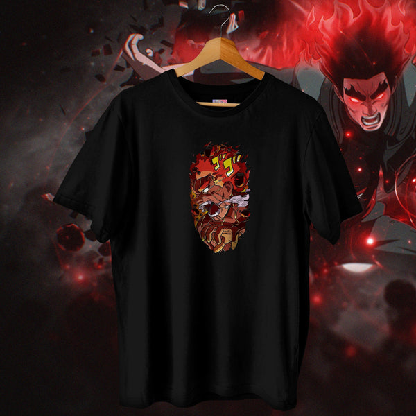 Might Guy Flame Silhouette Classic - Naruto Oversized Tee