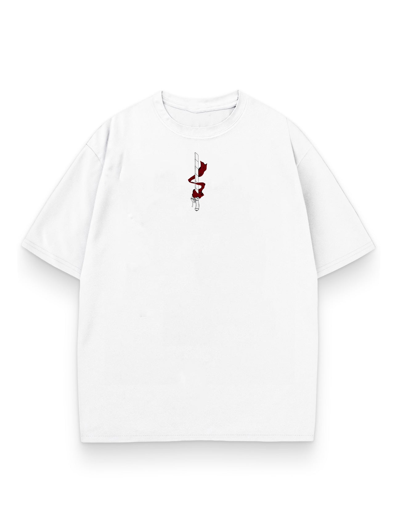 White t-shirt with Mikasa Ackerman Attack On Titan Crimson Scarf graphic – photo 2