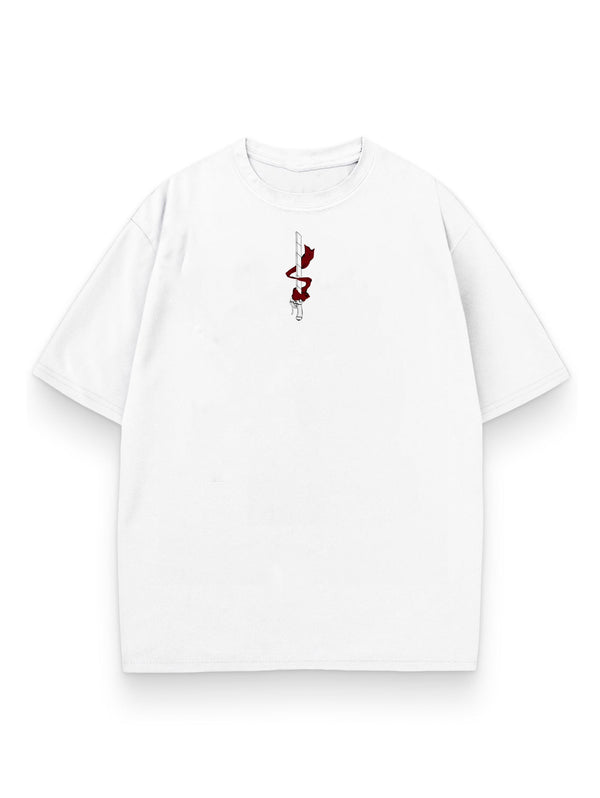 White t-shirt with Mikasa Ackerman Attack On Titan Crimson Scarf graphic – photo 2