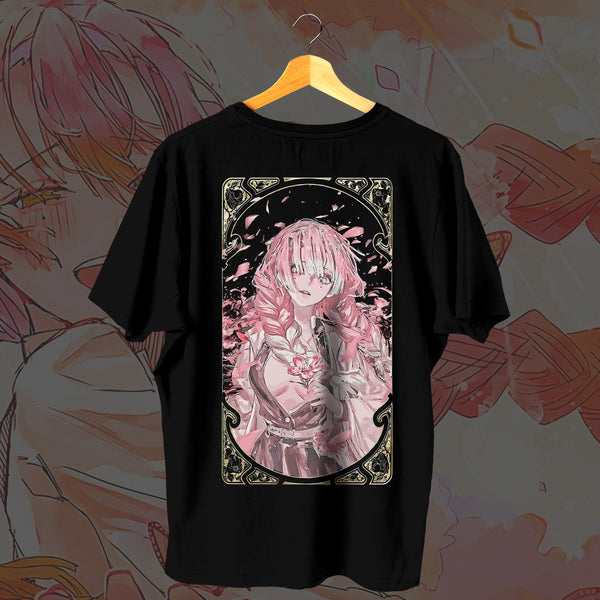 Love Kanji Cherry Blossom Chest Print Classic - Demon Slayer Oversized Tee