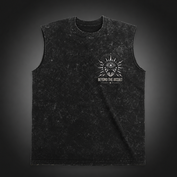 Washed black tank top with Momo Ayase & Turbo Granny Dandadan Turbo Chaos graphic – photo 2