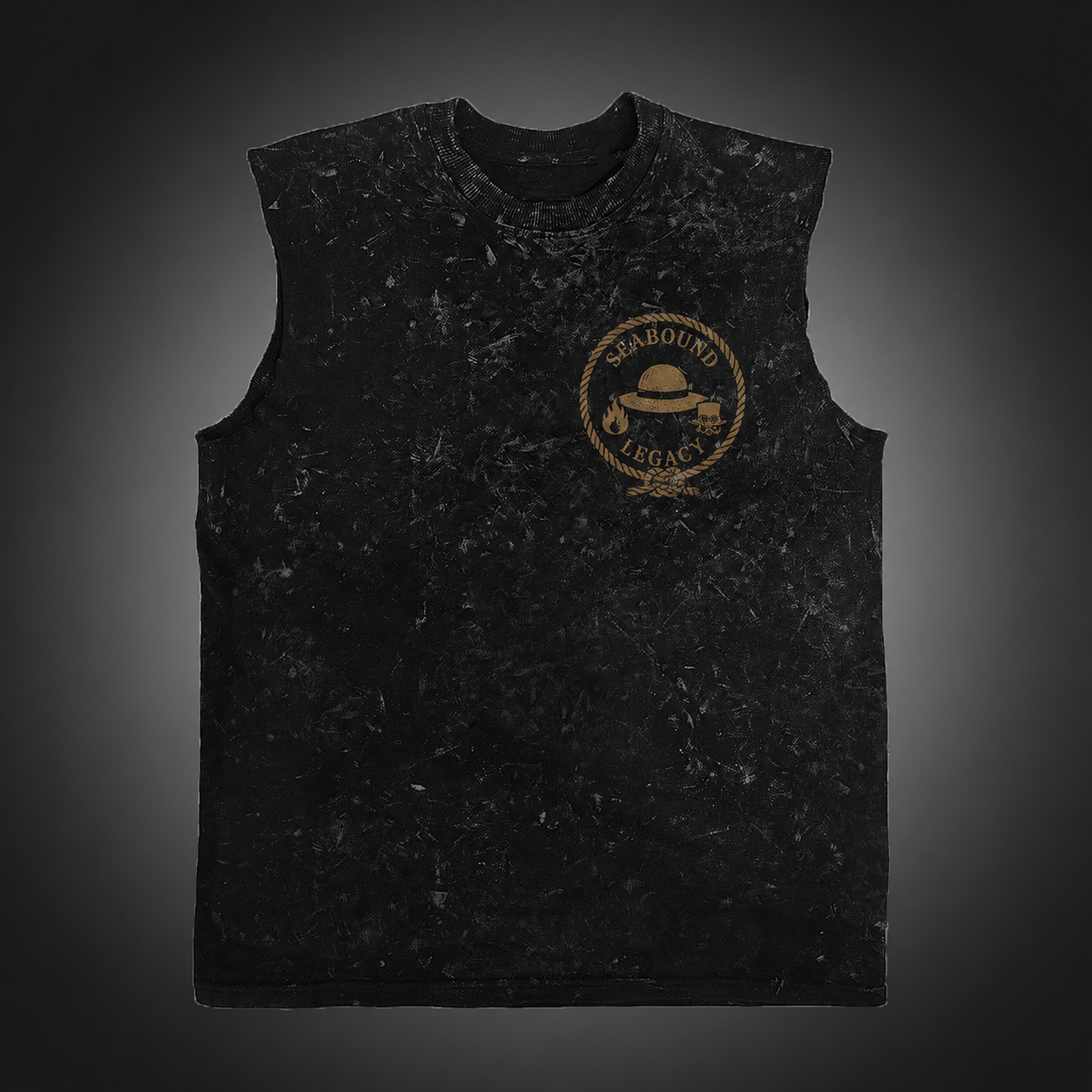 Washed black tank top with Monkey D. Luffy One Piece Brothers Of Dawn graphic – photo 2