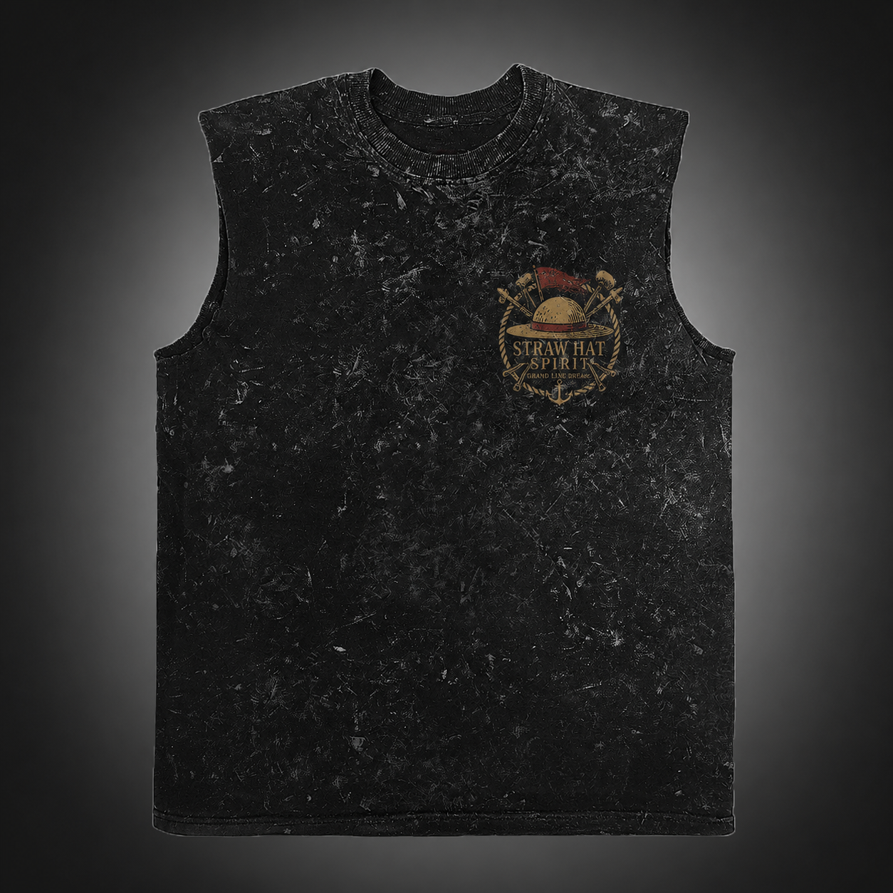 Washed black tank top with Monkey D. Luffy One Piece Unbound Spirit graphic – photo 2