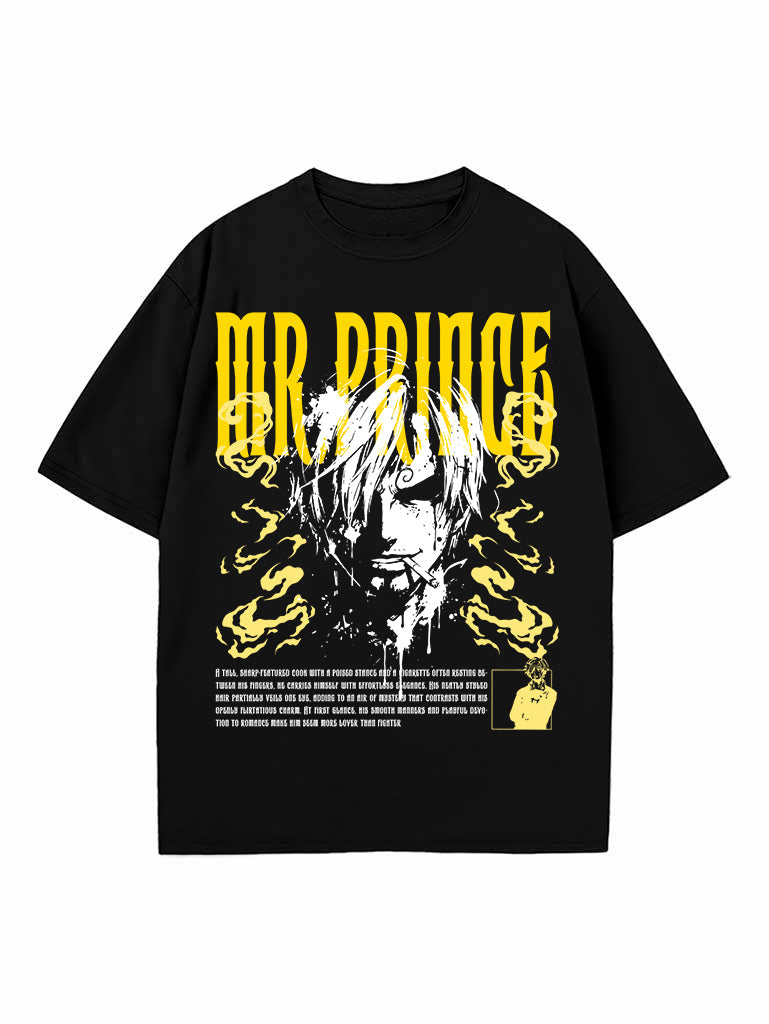 Black t-shirt with Sanji One Piece Diablo Chef graphic – photo 1