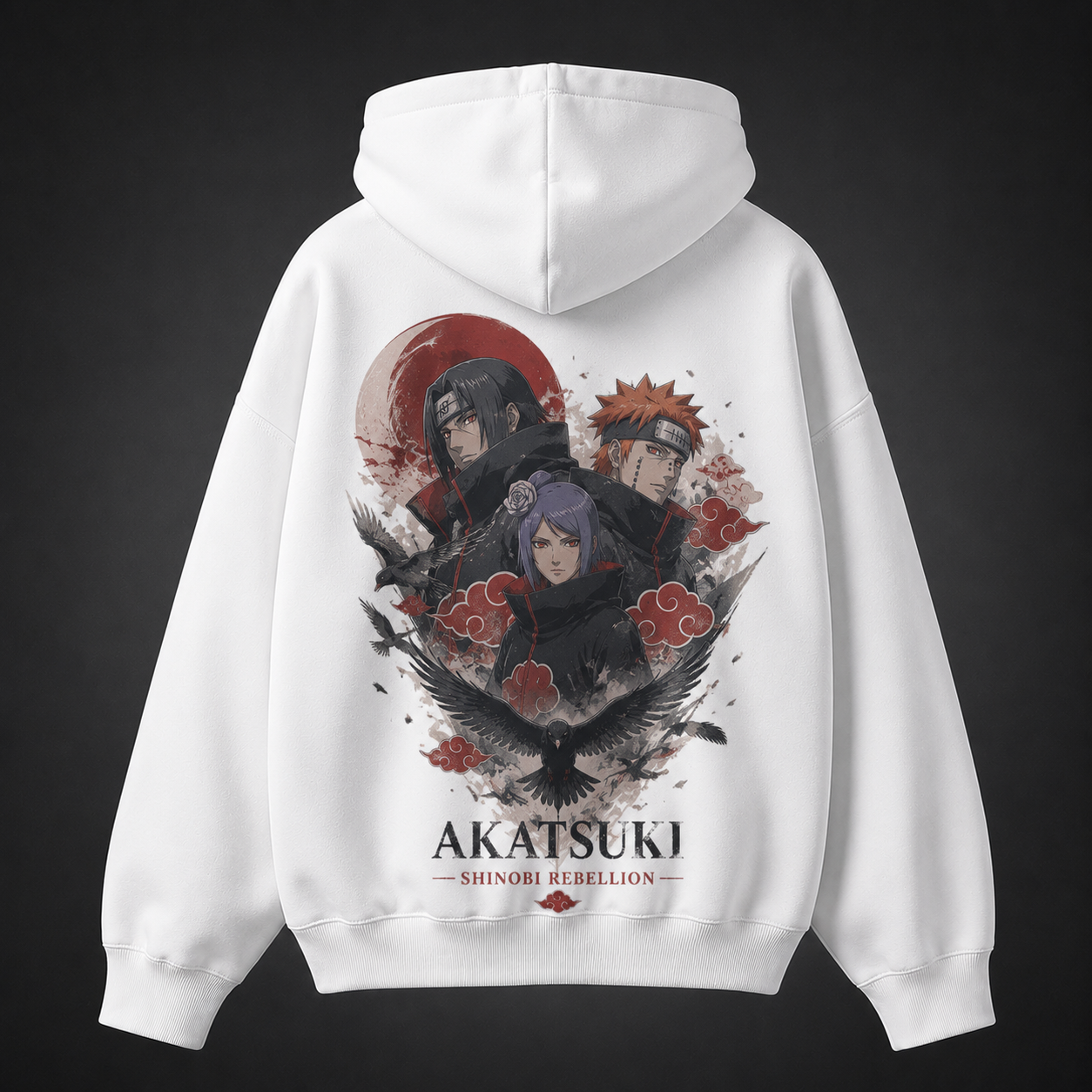 White hoodie with Naruto Shinobi Rebellion graphic – photo 1