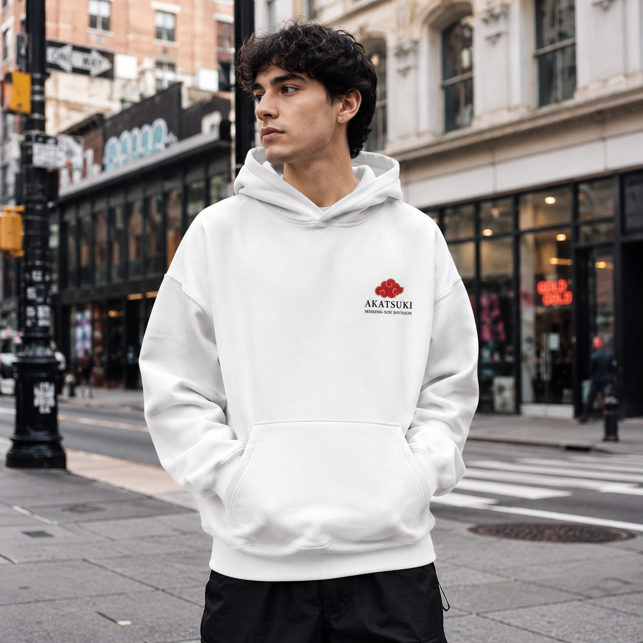 White hoodie with Naruto Shinobi Rebellion graphic – photo 4
