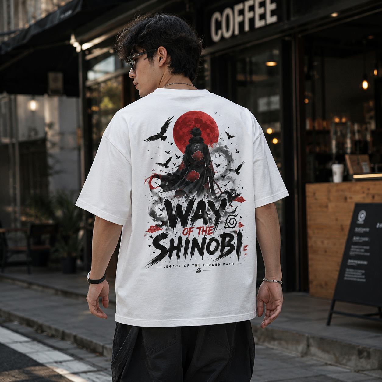White t-shirt with Naruto Way Of The Shinobi graphic – photo 3