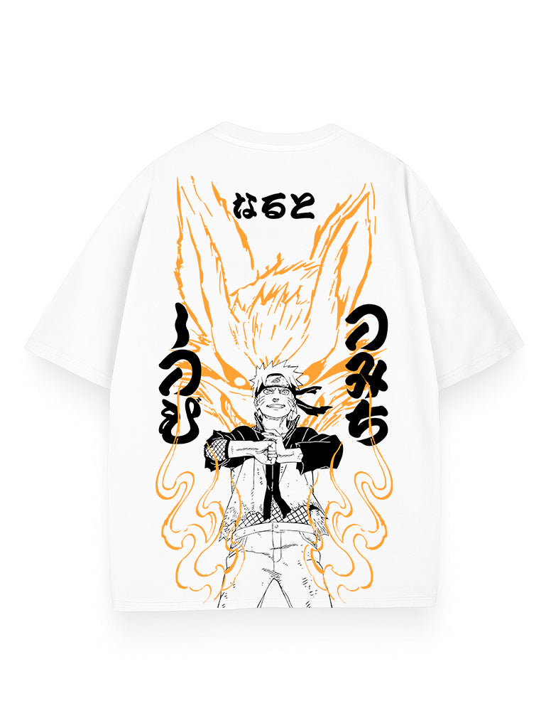 White t-shirt with Naruto Uzumaki The Chosen One graphic – photo 1