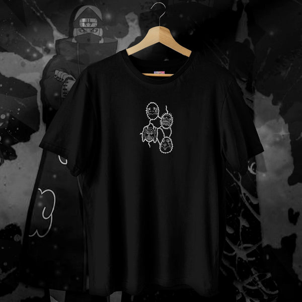 Five Masks Line Art - Naruto Oversized Tee