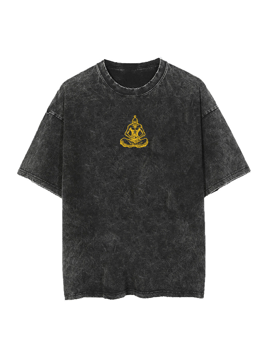 Washed black t-shirt with Isaac Netero Hunter X Hunter Old Master graphic – photo 2