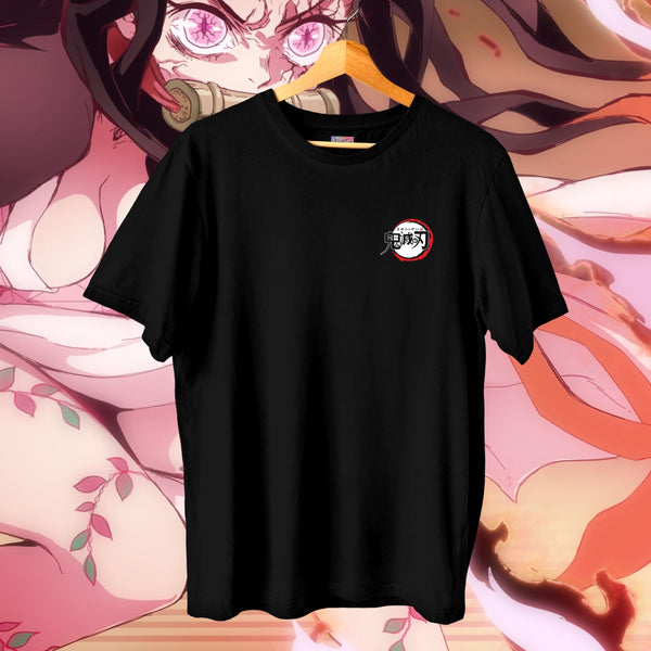 Kimetsu Crest Chest Logo Alt - Demon Slayer Oversized Tee