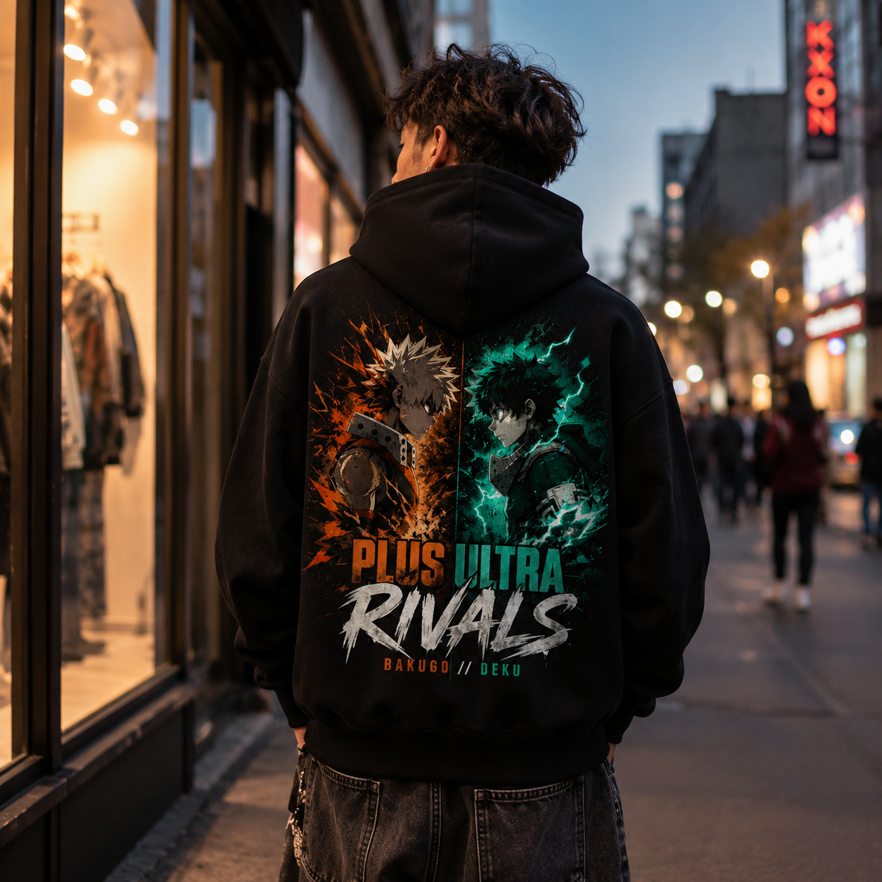Black hoodie with Ochaco Uraraka My Hero Academia Zero Gravity graphic – photo 3