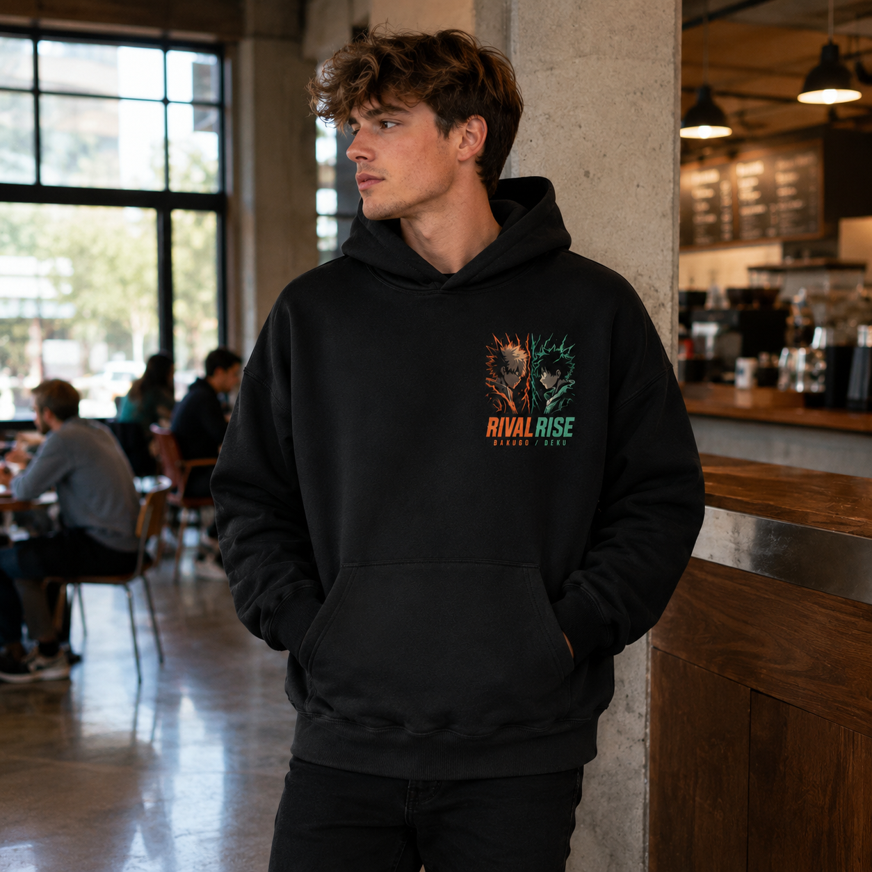 Black hoodie with Ochaco Uraraka My Hero Academia Zero Gravity graphic – photo 4