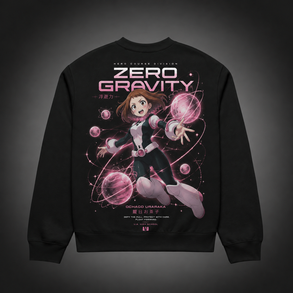 Black sweatshirt with Ochaco Uraraka My Hero Academia Zero Gravity graphic – photo 1