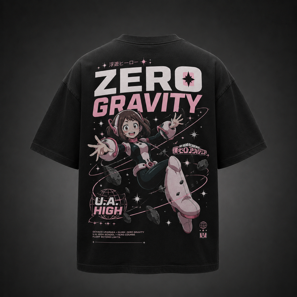 Black t-shirt with Ochaco Uraraka My Hero Academia Zero Gravity graphic – photo 1