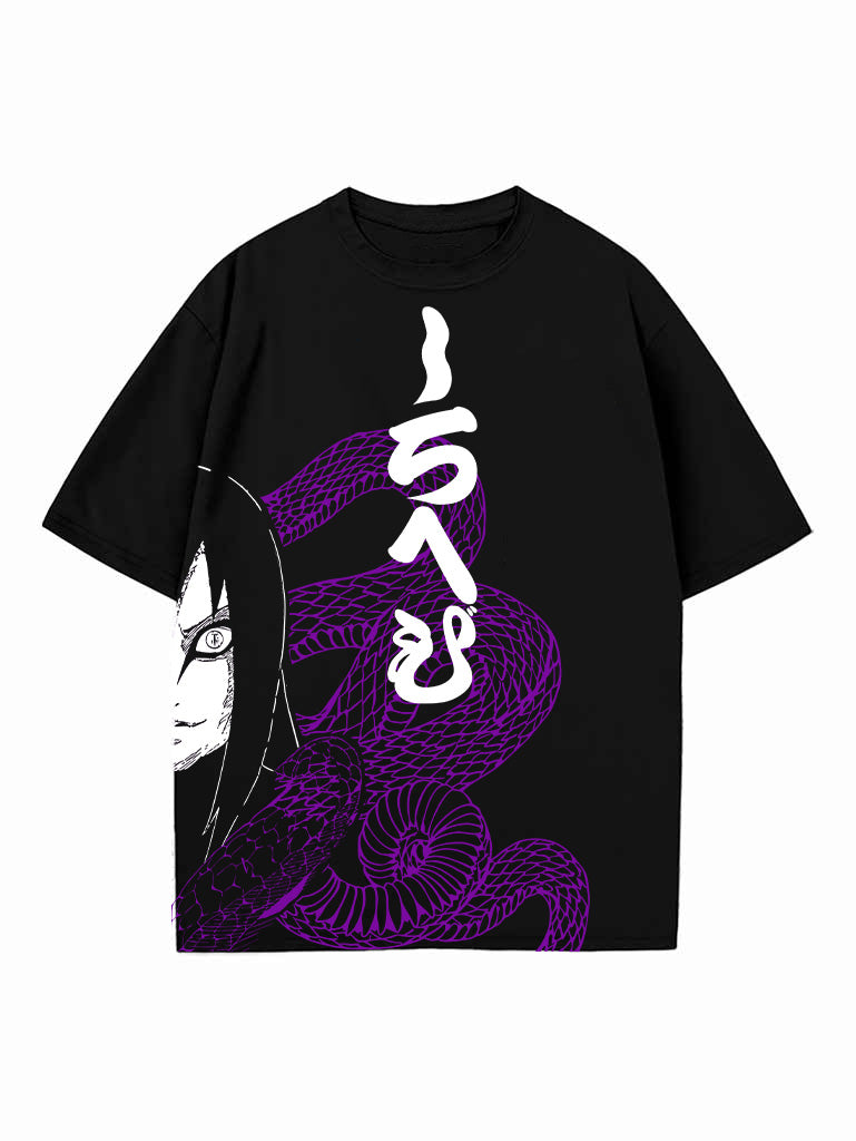 Black t-shirt with Orochimaru Naruto White Serpent graphic – photo 1