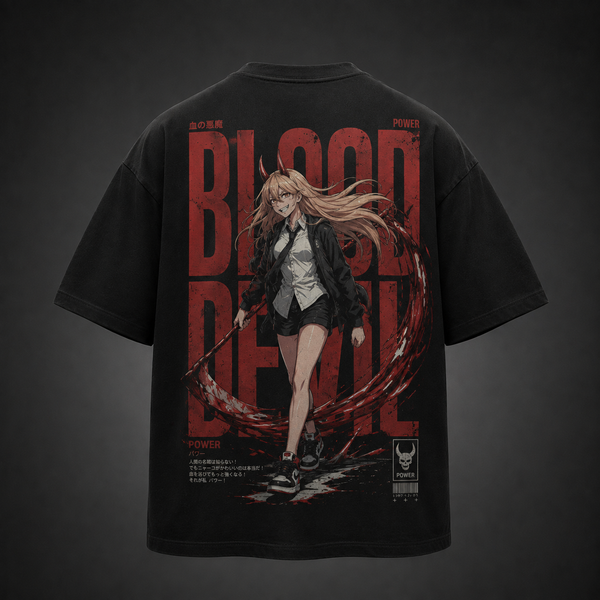 Black t-shirt with Power Chainsaw Man Blood Devil graphic – photo 1