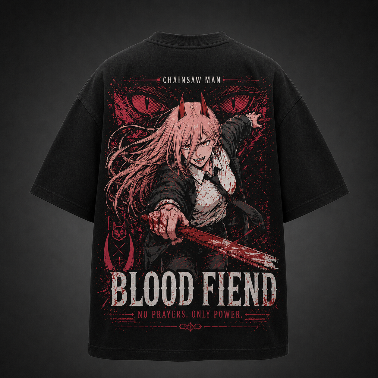 Black t-shirt with Power Chainsaw Man Blood Fiend graphic – photo 1
