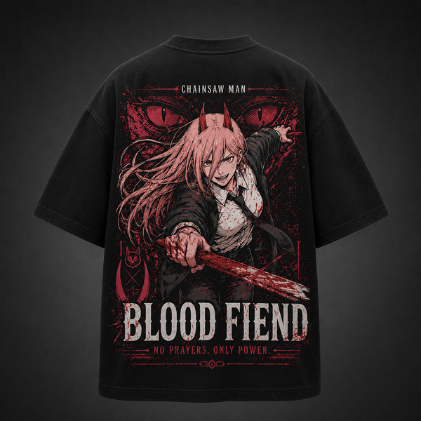 Black t-shirt with Power Chainsaw Man Blood Fiend graphic – photo 1
