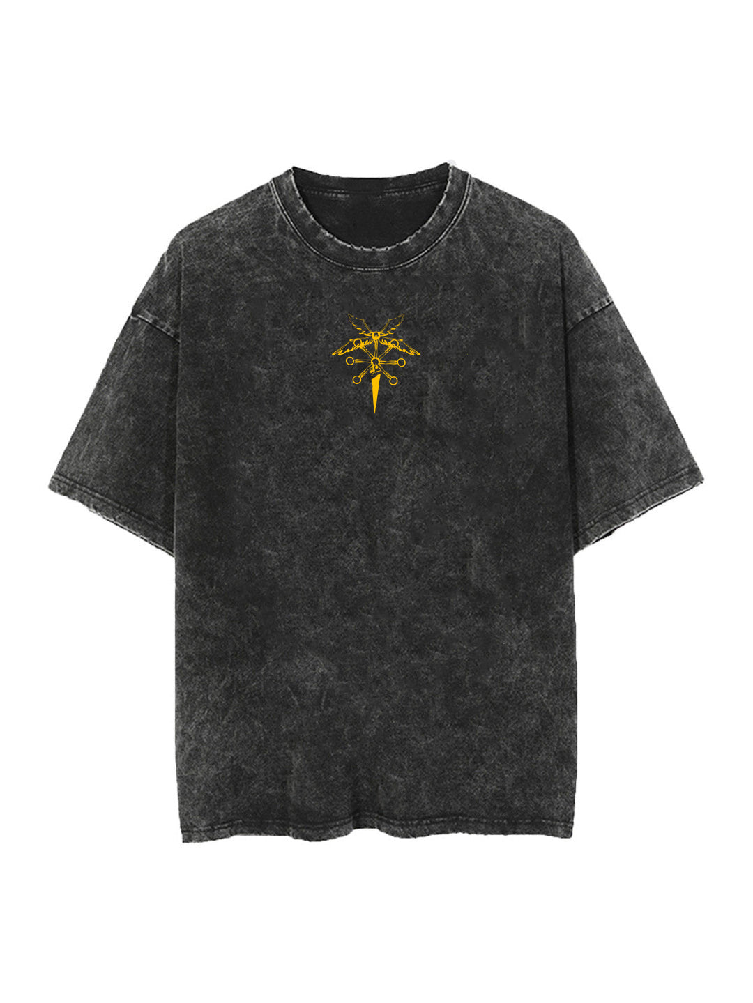 Washed black t-shirt with Mahoraga Jujutsu Kaisen Divine General graphic – photo 2