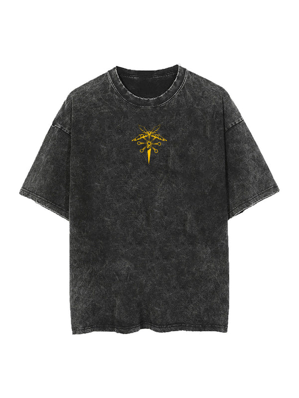 Washed black t-shirt with Mahoraga Jujutsu Kaisen Divine General graphic – photo 2