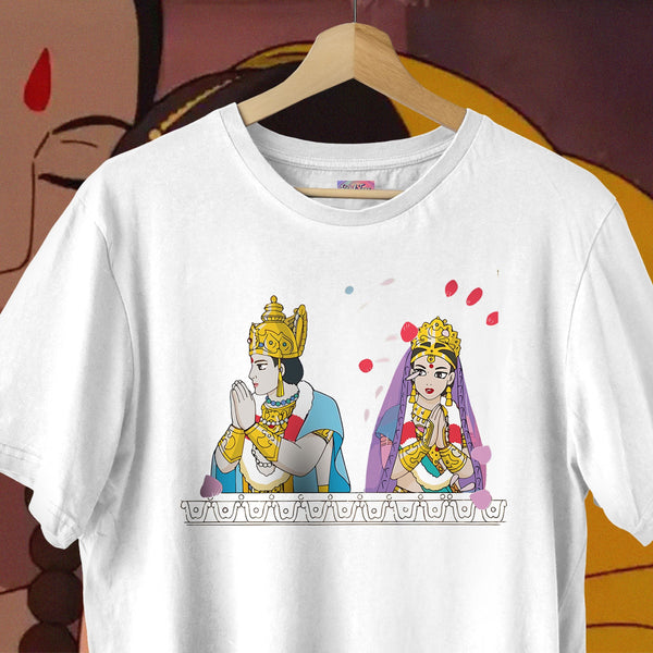 Ram And Sita Royal Portrait Blessing Oversized Tee