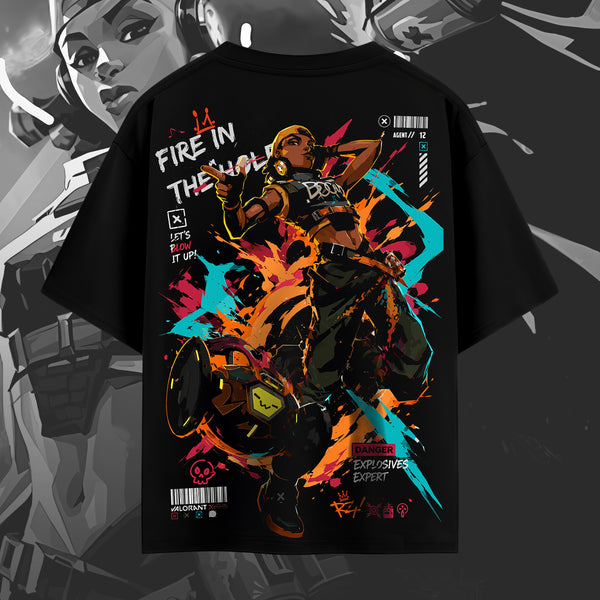 Raze Fire in the Hole - Valorant Oversized Tee