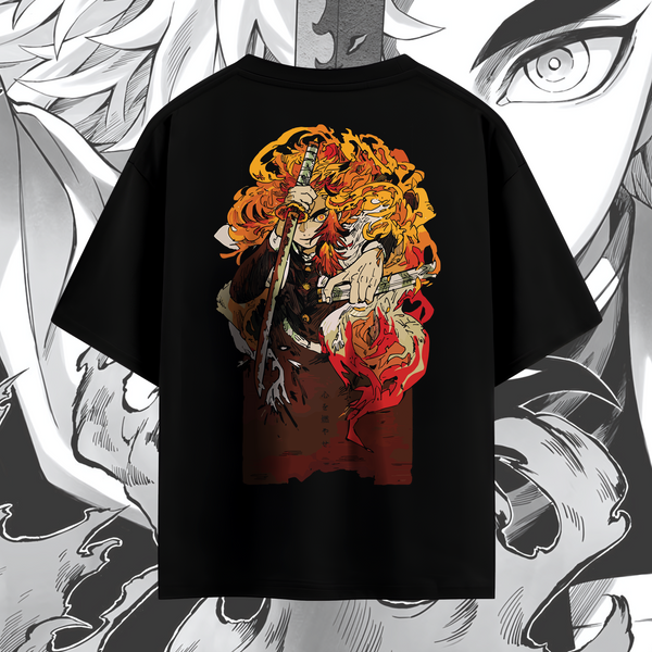 Rengoku Set Your Heart Ablaze - Demon Slayer Oversized Tee