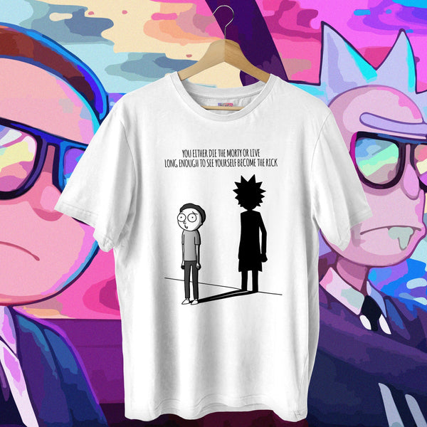 Live or Die Shadow Quote - Rick & Morty Oversized Tee