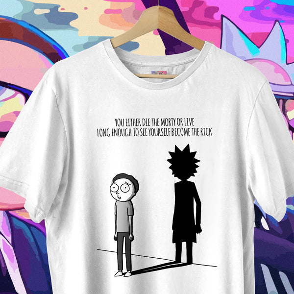 Live or Die Silhouette Quote - Rick & Morty Oversized Tee