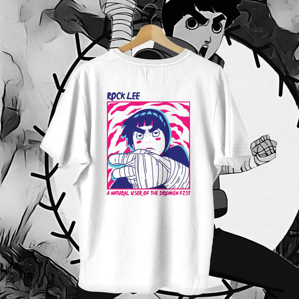 Drunken Fist Badge White - Naruto Oversized Tee
