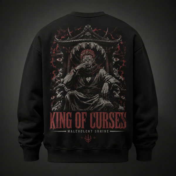 Black sweatshirt with Ryomen Sukuna Jujutsu Kaisen Malevolent Shrine graphic – photo 1