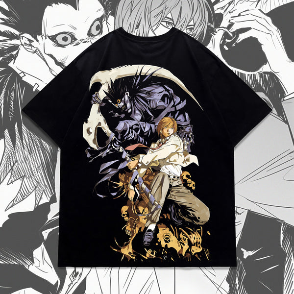 Ryuk Looming Over Light - Death Note Oversized Tee