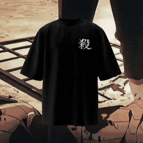 Kill Kanji Sunset Wash - Demon Slayer Oversized Tee