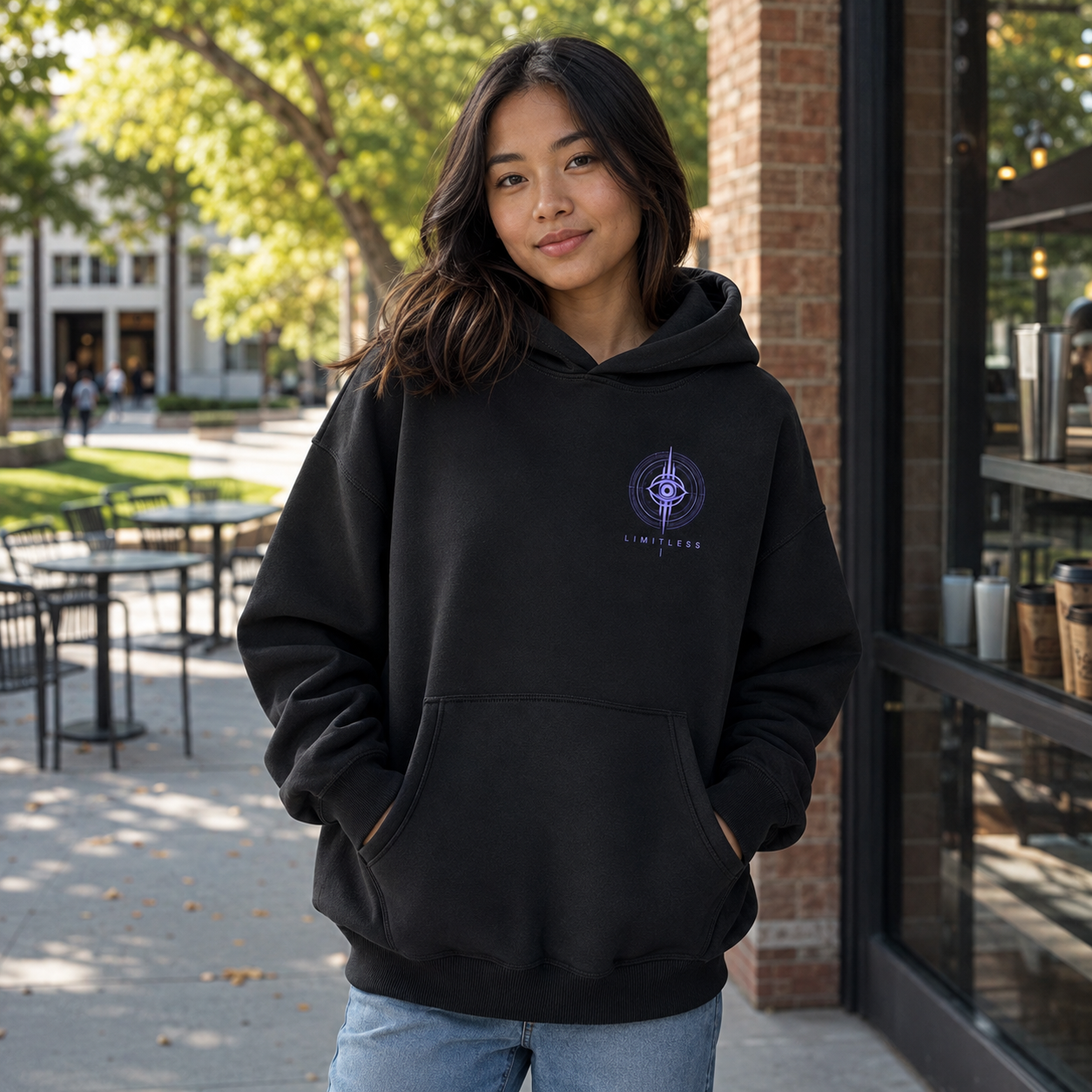 Black hoodie with Satoru Gojo Jujutsu Kaisen Infinite Void graphic – photo 4
