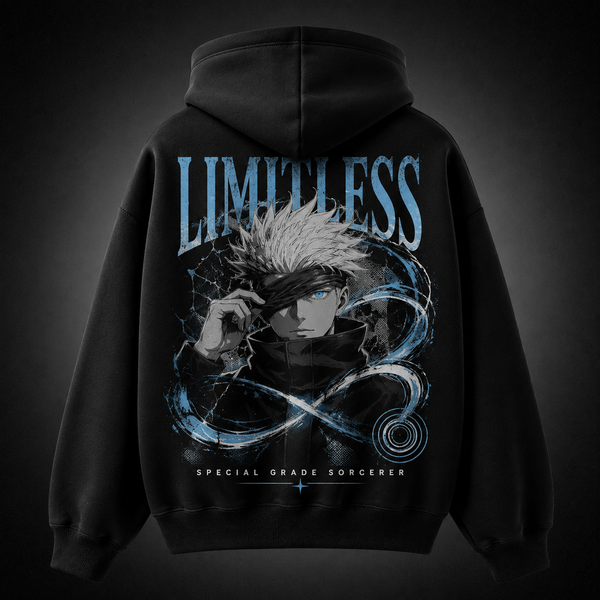 Black hoodie with Satoru Gojo Jujutsu Kaisen Limitless Sorcerer graphic – photo 1