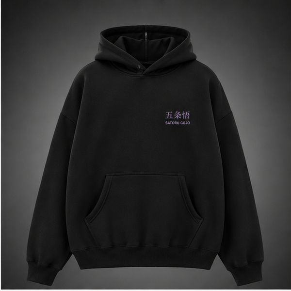 Black hoodie with Satoru Gojo Jujutsu Kaisen The Honored One graphic – photo 2