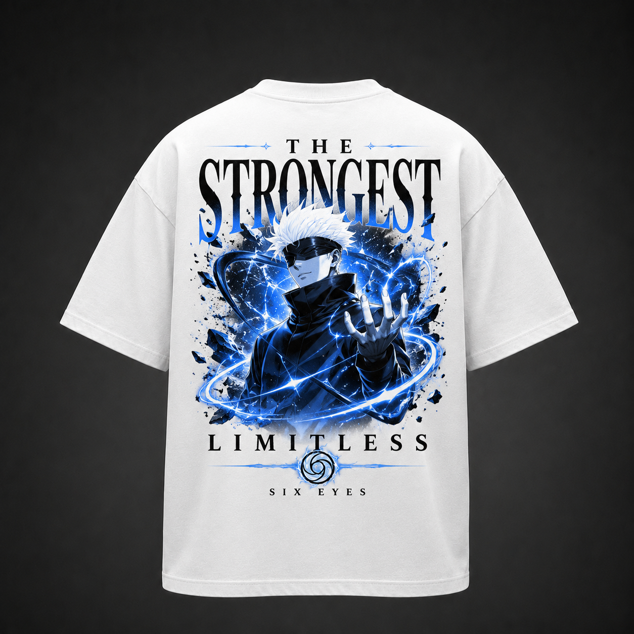 White t-shirt with Satoru Gojo Jujutsu Kaisen The Strongest Limitless graphic – photo 1