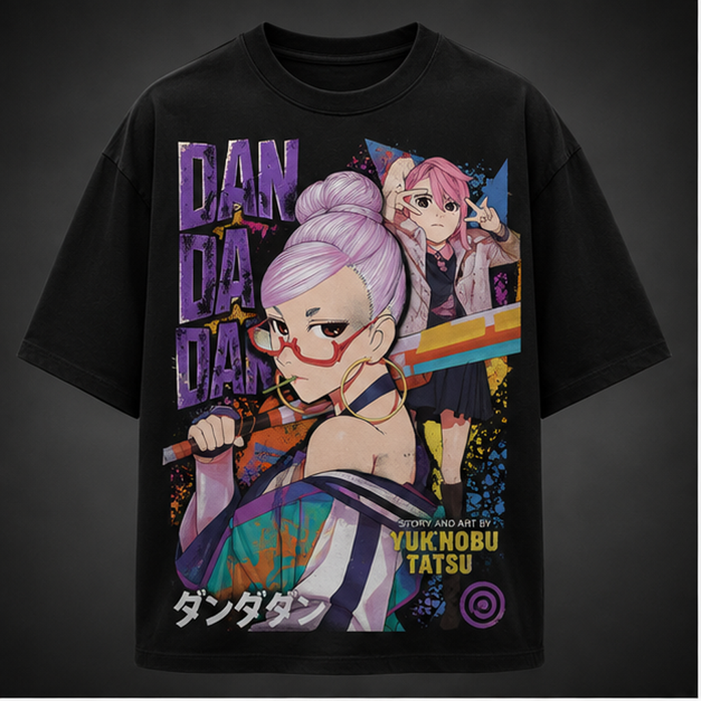 Black t-shirt with Seiko Ayase Dandadan Seiko Vivid Portrait graphic – photo 2