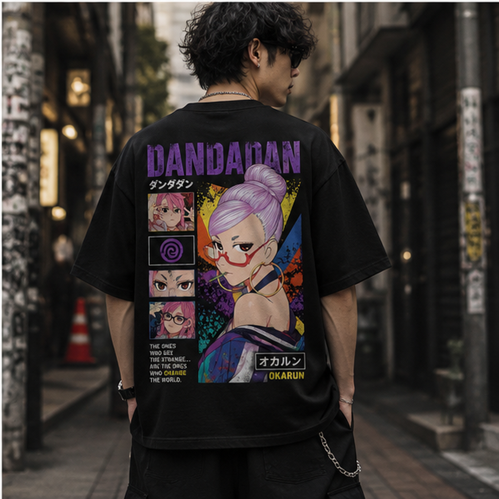 Black t-shirt with Seiko Ayase Dandadan Seiko Vivid Portrait graphic – photo 3