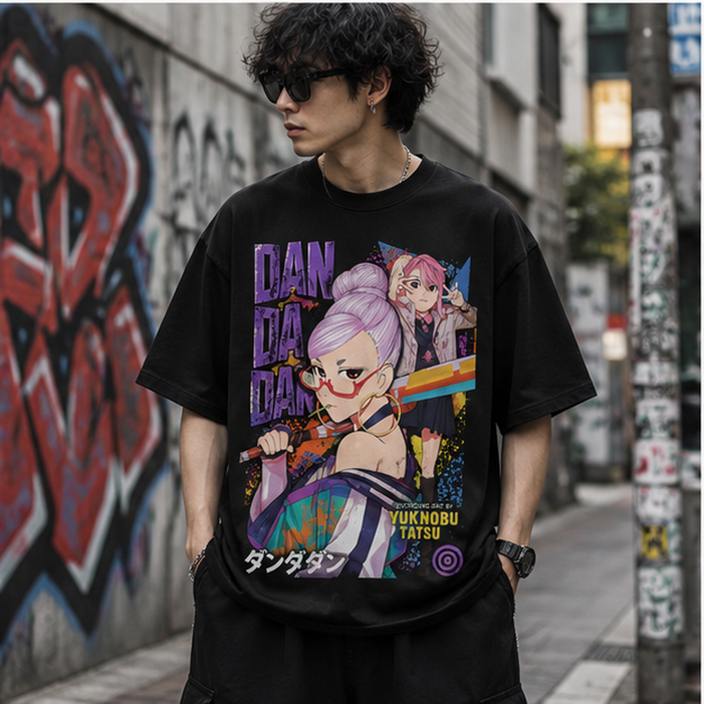 Black t-shirt with Seiko Ayase Dandadan Seiko Vivid Portrait graphic – photo 4
