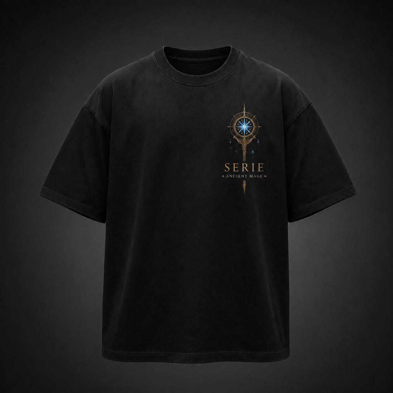 Black t-shirt with Serie Frieren Ancient Mage graphic – photo 2