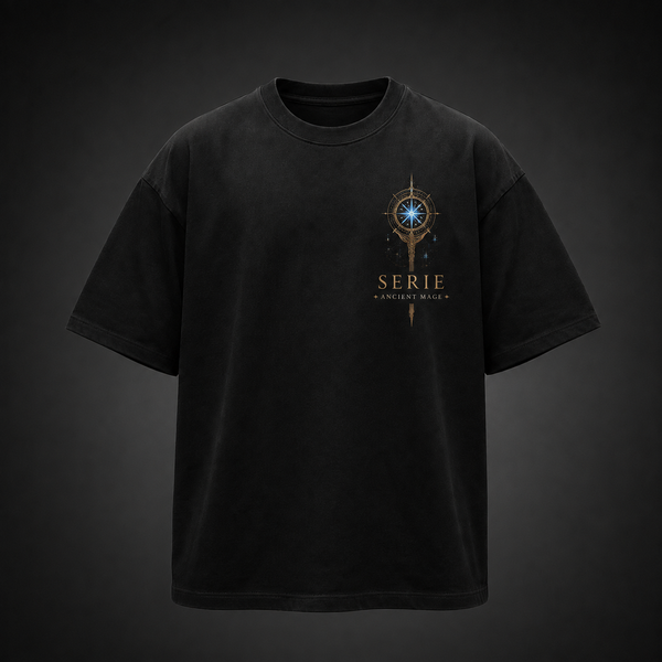Black t-shirt with Serie Frieren Ancient Mage graphic – photo 2
