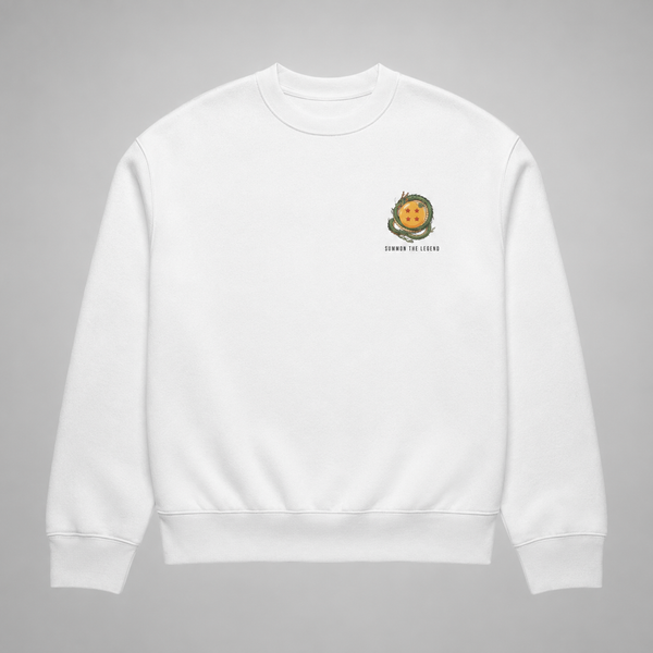 White sweatshirt with Shenron Dragon Ball Eternal Ascension graphic – photo 2