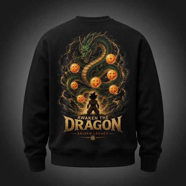 Black sweatshirt with Shenron & Goku Dragon Ball Awaken The Dragon graphic – photo 1